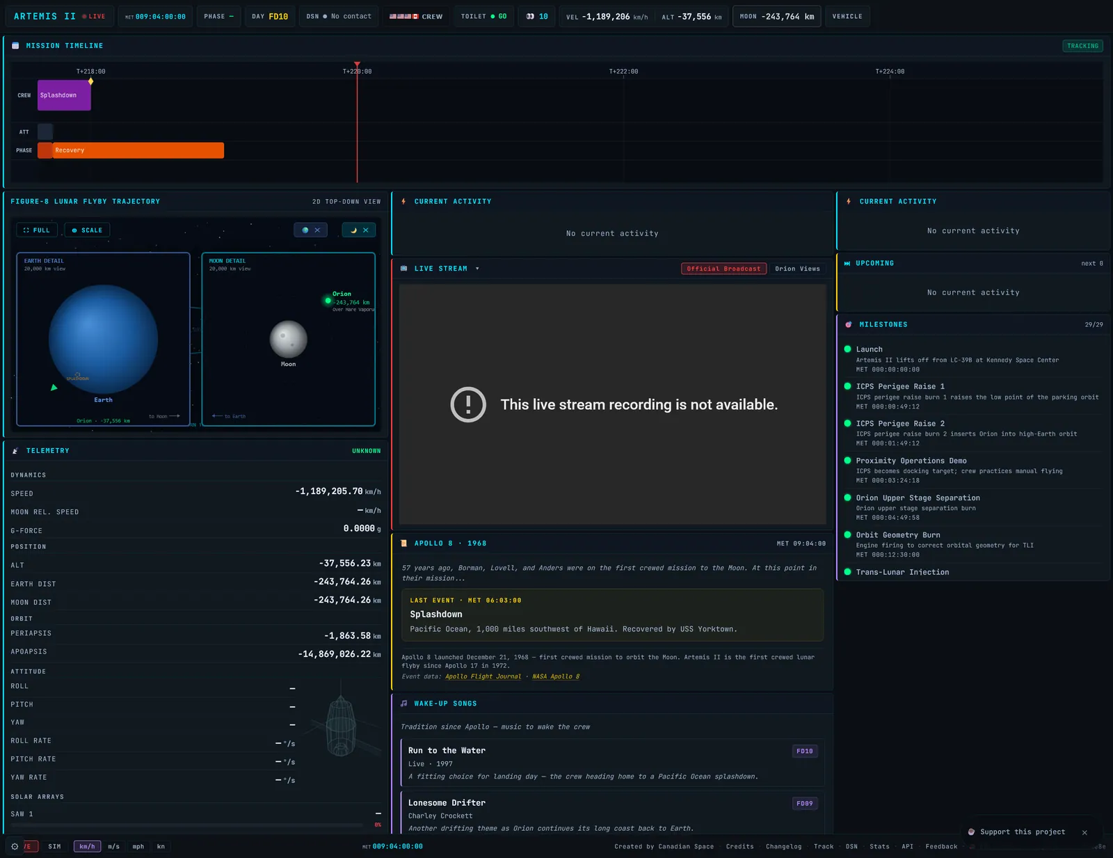 Artemis II Tracker screenshot